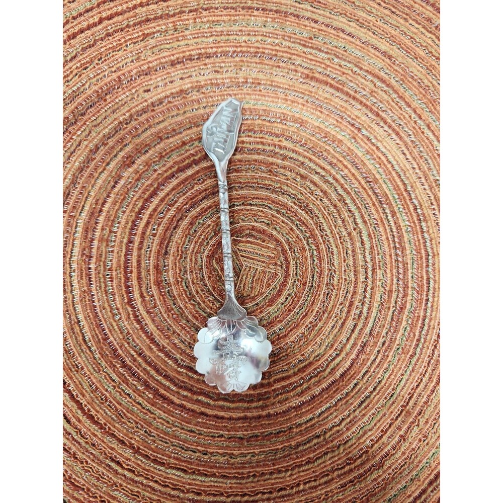 Vintage Silverplate Souvenir Spoon From Taiwan Mid-Century Scalloped Edge